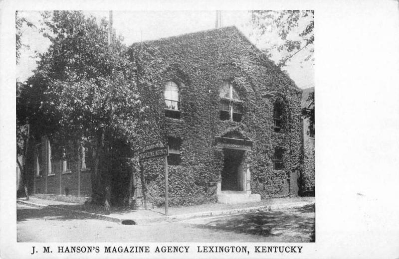 Lexington Kentucky outside view JM Hanson Magazine Agency antique pc Y10830