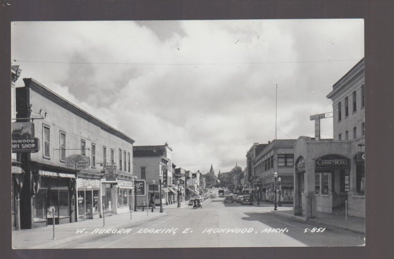Ironwood Michigan Rppc C1950 Main Street Stores Advertising Signs UP MI
