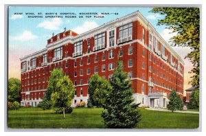 Postcard MN St. Mary's Hospital Rochester Minnesota Vintage Standard View Card