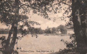 Vintage Postcard 1910 The Business Corner North White Lake New York Howard Pub.