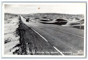 Dunes Prineville Arizona AZ Postcard RPPC Photo US 80 Across Dunes Cars 1947