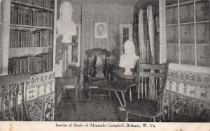 Bethany West Virginia Interior Of Study Of Alexander Campbell, Postcard U18074