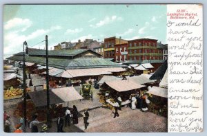 1910's LEXINGTON MARKET BALTIMORE MD VENDOR STALLS GERMANY ANTIQUE POSTCARD