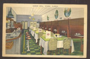 STARKE FLORIDA GUIDON GRILL RESTAURANT INTERIOR LINEN ADVERTISING POSTCARD