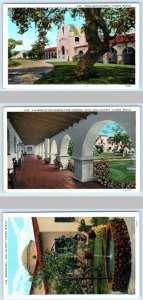 3 Postcards TIJUANA, Mexico ~ HOTEL AGUA CALIENTE Gardens & Wishing Well c1920s