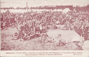 Valcartier Camp QC Highlanders Victoria Rifles & 65th Regiments Postcard E82