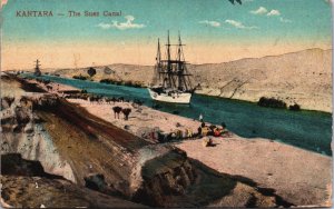 Egypt Kantara the Suez Canal Vintage Postcard C117