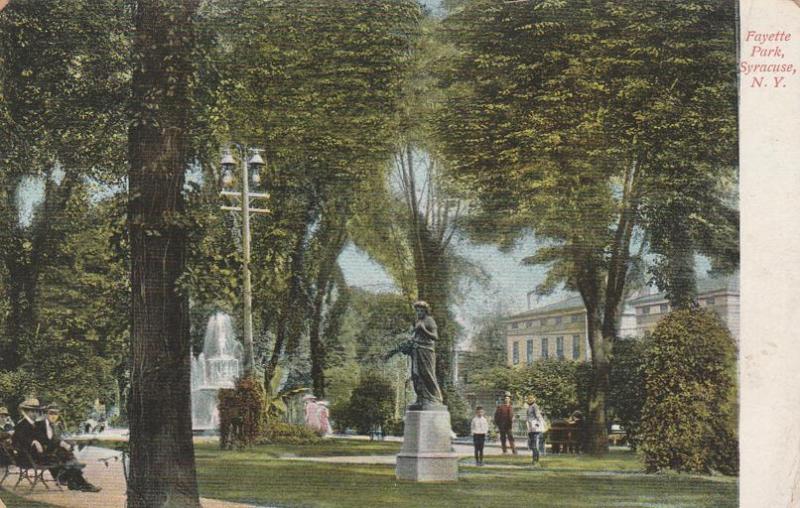 Fayette Park Patrons Statue Fountain - Syracuse NY, New York - DPO 1911 - DB