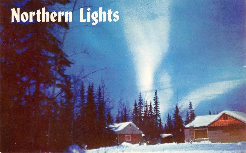 NORTHERN LIGHTS Coop Photo Shop, Fairbanks, Alaska c1960s Vintage Postcard