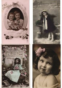 CHILDREN REAL PHOTO AND ARTIST SIGNED 75 Vintage Postcards (L2971)