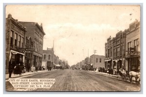 RPPC Main Street View Blue Earth Minnesota MN 1911 Postcard Y16