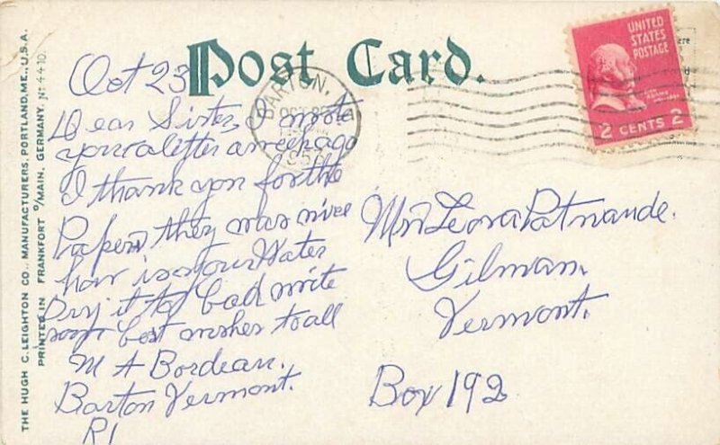 St Johnsbury Vermont VT  High School Postcard Used