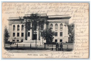 1906 Public Library Building Front View Lynn Massachusetts MA Antique Postcard 