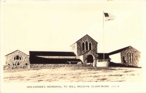 RPPC Real Photo Cowboy, Actor, Will Rogers,Memorial, Claremore, OK, Old Postcard