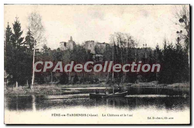 Old Postcard Fere en Tardenois Aisne Chateau and Lake