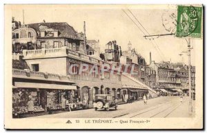 Old Postcard Treport Quai Francois 1er Automotive