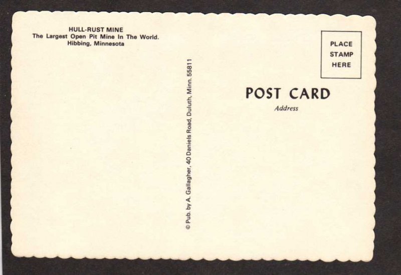 MN Hull Rust Open Pit Mine Mining Hibbing Minnesota Postcard
