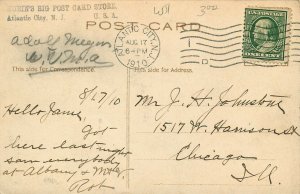  1910 Divided Boardwalk Atlantic City Cyanotype Postcard 