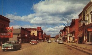 Leadville CO Colorado Postcard Street Scene Cars Business District Philco