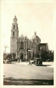 RPPC St. Vincent de Paul Roman Catholic Cathedral Los Angeles CA c1930 Owl Photo