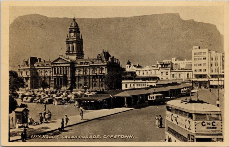 Cape Town South Africa City Hall Grand Parade 1/2 Suid Afrika Stamp Postcard E79