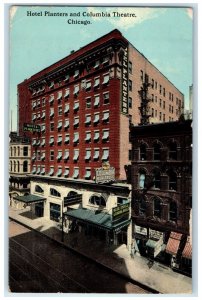 1916 Hotel Planter & Columbia Theatre Building Chicago Illinois Vintage Postcard