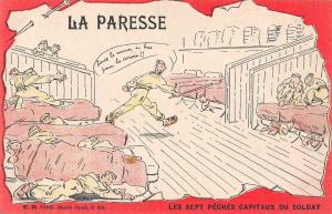 France Seven Deadly Sins of the Soldier La Paresse antique pc Z43798