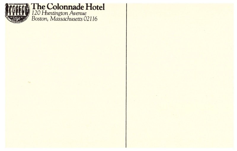 Colonnade Hotel Huntington Avenue Watercolor Vintage Postcard