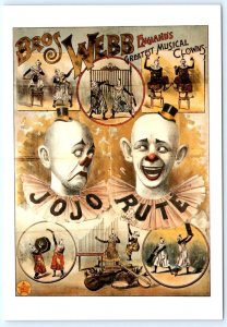 BROTHERS WEBB England's Musical Clowns JOJO & RUTE  4x6 Repro Circus Postcard