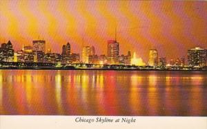 Illinois Chicago Skyline At Night