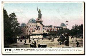 Paris Old Postcard Place de la Republique