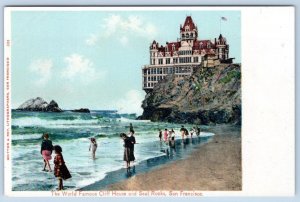 Pre-1907 CLIFF HOUSE SEAL ROCKS SAN FRANCISCO BRITTON REY LITHOGRAPHERS POSTCARD