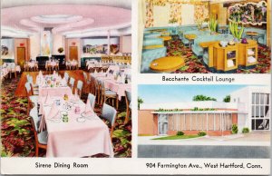 Manga Reva Restaurant West Hartford CT Unused Vintage Postcard F74