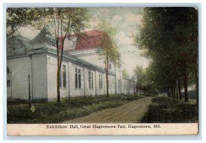 1910 Exhibitors Hall, Great Hagerstown Fair, Hagerstown MD Woodstock VA Postcard