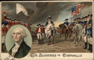George Washington Patriotic Cornwallis Embossed Winsch c1910s Postcard