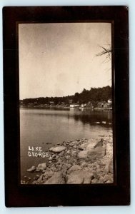 RPPC LAKE GEORGE, NY New York ~ LAKESHORE VIEW & HOUSES c1910s   Postcard