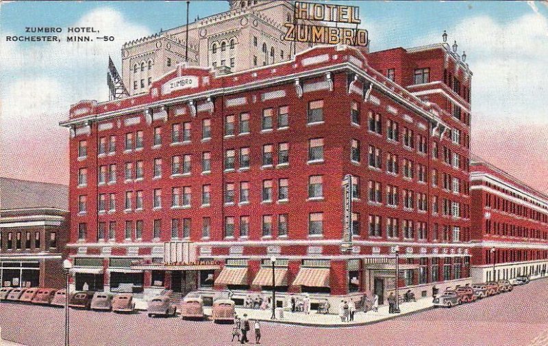 Postcard Zumbro Hotel Rochester MN