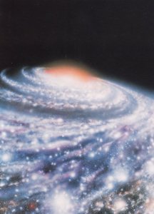 Our Galaxy Painting Artist London Planetarium 1970s Astronomy Postcard