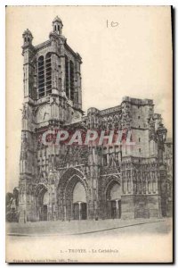 Old Postcard Troyes La Cathedrale