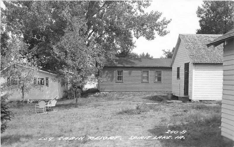 Cook Log Cabin Resort Spirit Lake Iowa #24o-B RPPC Photo Postcard 20-3015