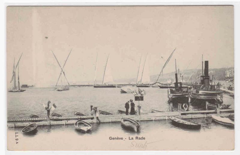 La Rade Boats Geneve Switzerland postcard