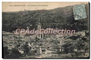 Old Postcard Draguignan general view and the Cathedral