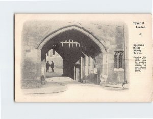 Postcard Gateway of the Bloody Tower of London England
