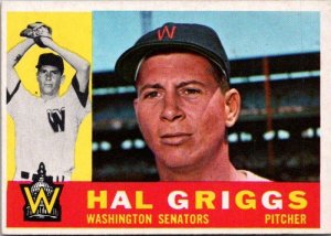 1960 Topps Baseball Card Hal Griggs Washington Senators sk10557