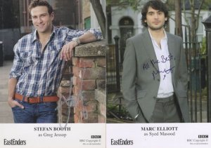 Stefan Booth Marc Elliott 2x Eastenders Hand Signed Cast Card s Please Read