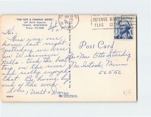 Postcard The Taft & Conway Hotel Tomah Wisconsin USA