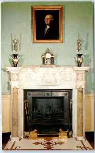 Postcard - The marble mantel in the Banquet Hall at Mount Vernon, Virginia