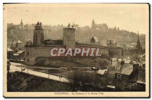 Old Postcard Fougeres Chateau and the Upper Town