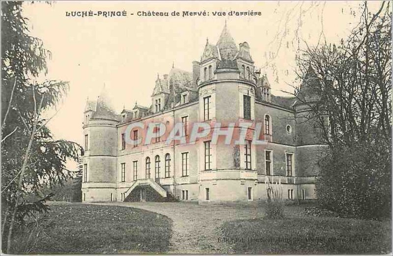 Postcard Old Luche Pringe Chateau Merve Rear View