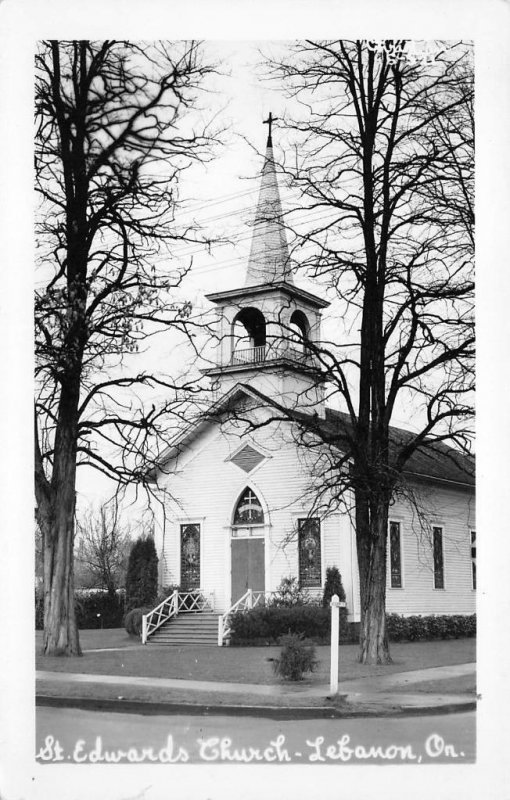RPPC St. Edwards Church Lebanon, ON Ontario, Canada Postcard ca 1940s